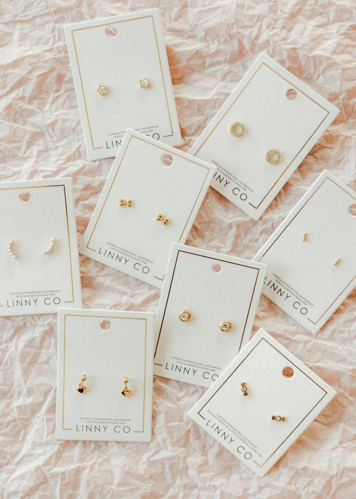 Screwback Stud Earrings - Kate Candy Gold