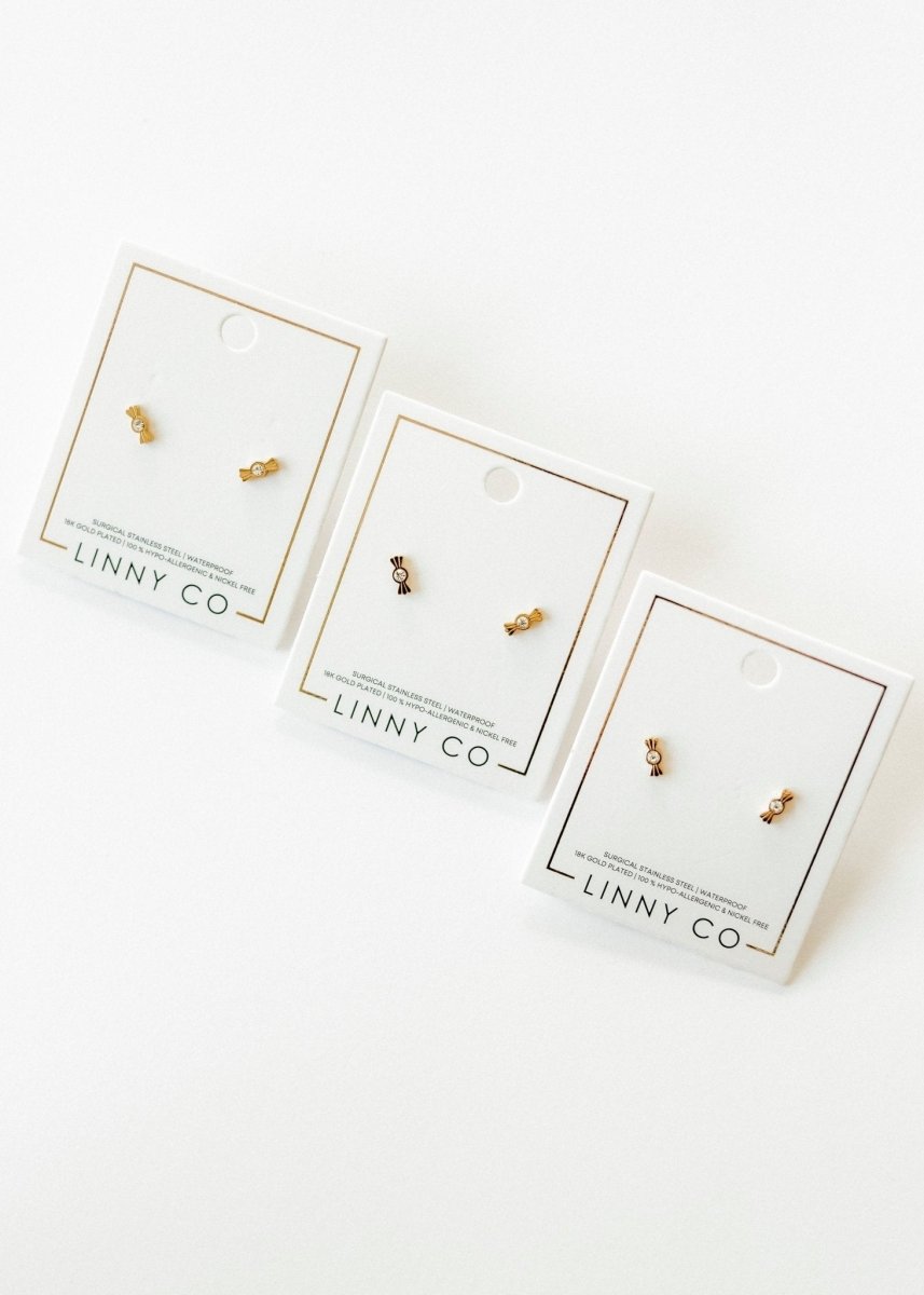 Screwback Stud Earrings - Kate Candy Gold