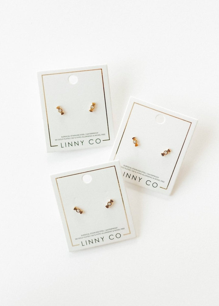Screwback Stud Earrings - Kate Candy Gold