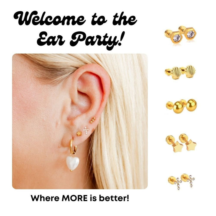Screwback Stud Earrings - Leo Pink