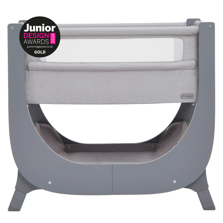 Shnuggle Air Lite Bedside Bassinet | Infant Crib | Height Adjustable Baby Bed with Mattress + 1 Waterproof + 2 White Sheets