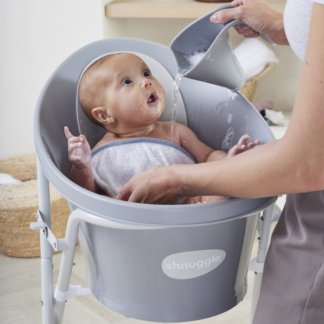 Shnuggle Newborn Bundle: Baby Bath &amp; Accessories Bundle - 5-Piece Set | Cozy Support, Easy Cleanup &amp; Sensory Fun