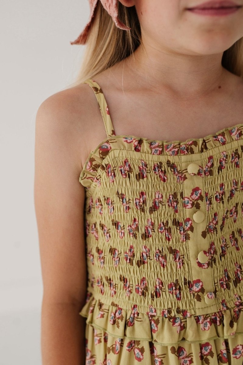 Smock Button Front Tiered Dress