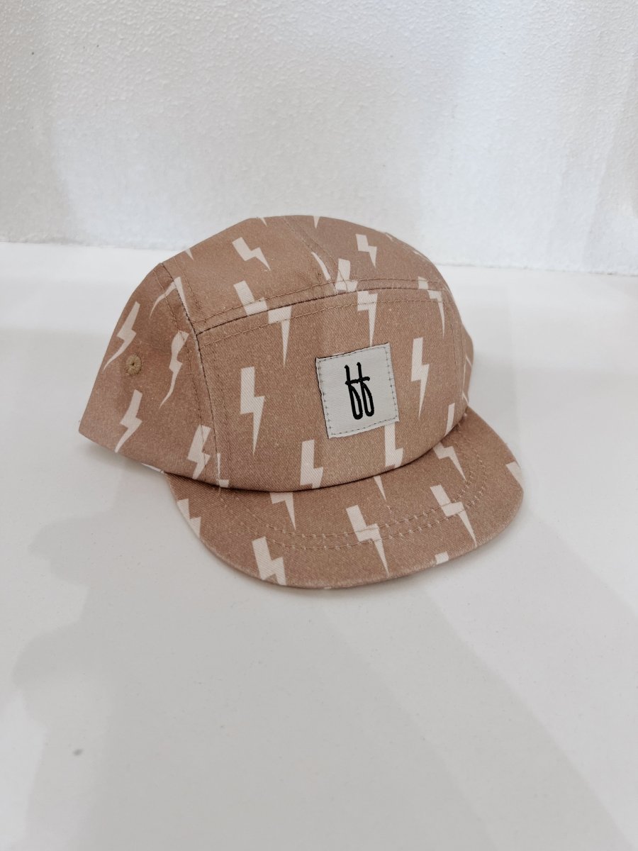Snapback - Tan & Cream Lightning Bolt