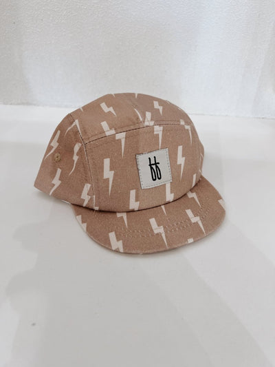 Snapback - Tan & Cream Lightning Bolt