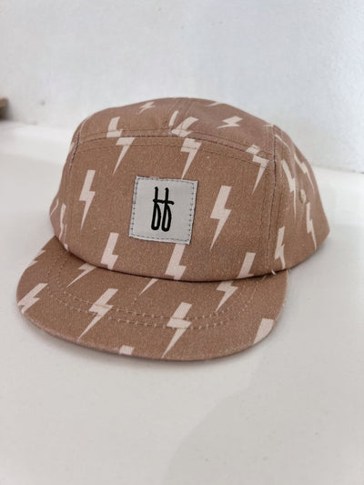 Snapback - Tan & Cream Lightning Bolt