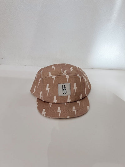 Snapback - Tan & Cream Lightning Bolt