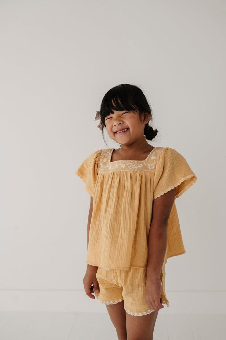 Square Neck Peasant Top