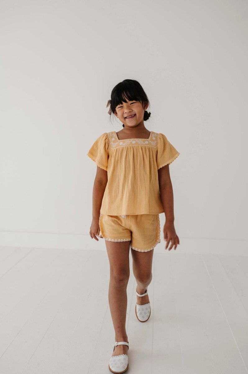 Square Neck Peasant Top