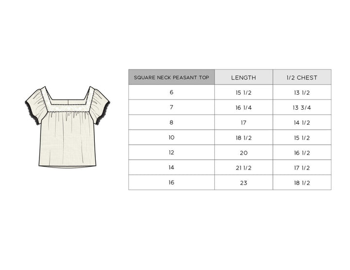 Square Neck Peasant Top