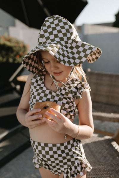 Sunhat -  Wave Chaser Olive Checker