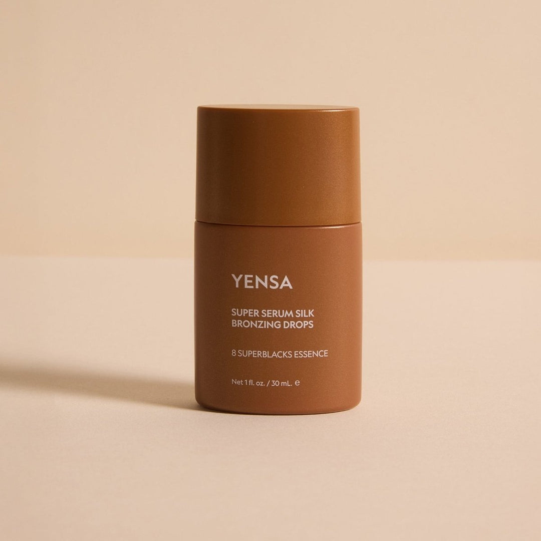 Brown bottle with 'Yensa' branding on a beige background