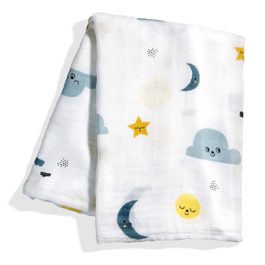 Crib Sheet &amp; Swaddle Baby Gift Set - Moon&