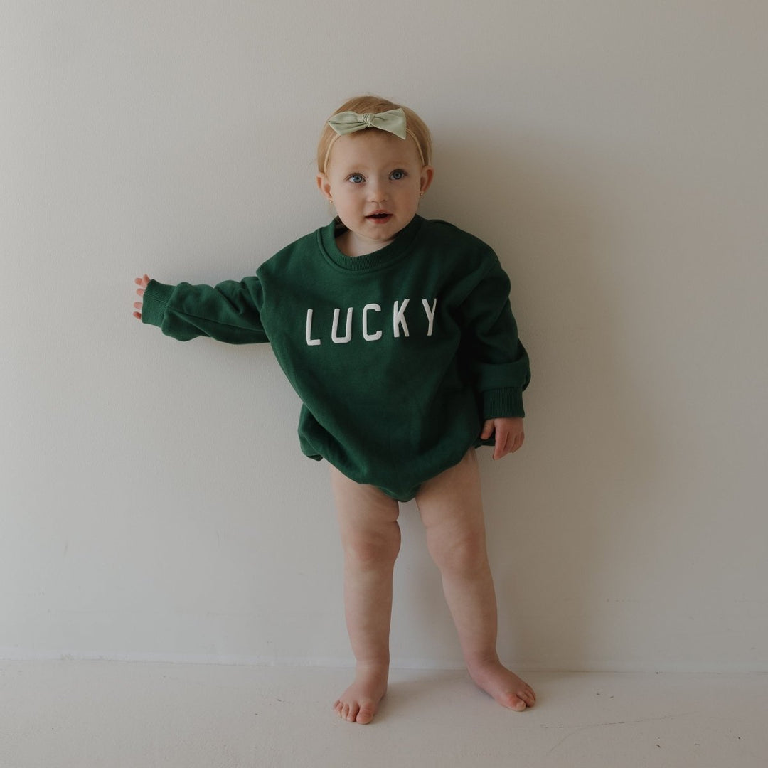 Sweatshirt Romper | Lucky