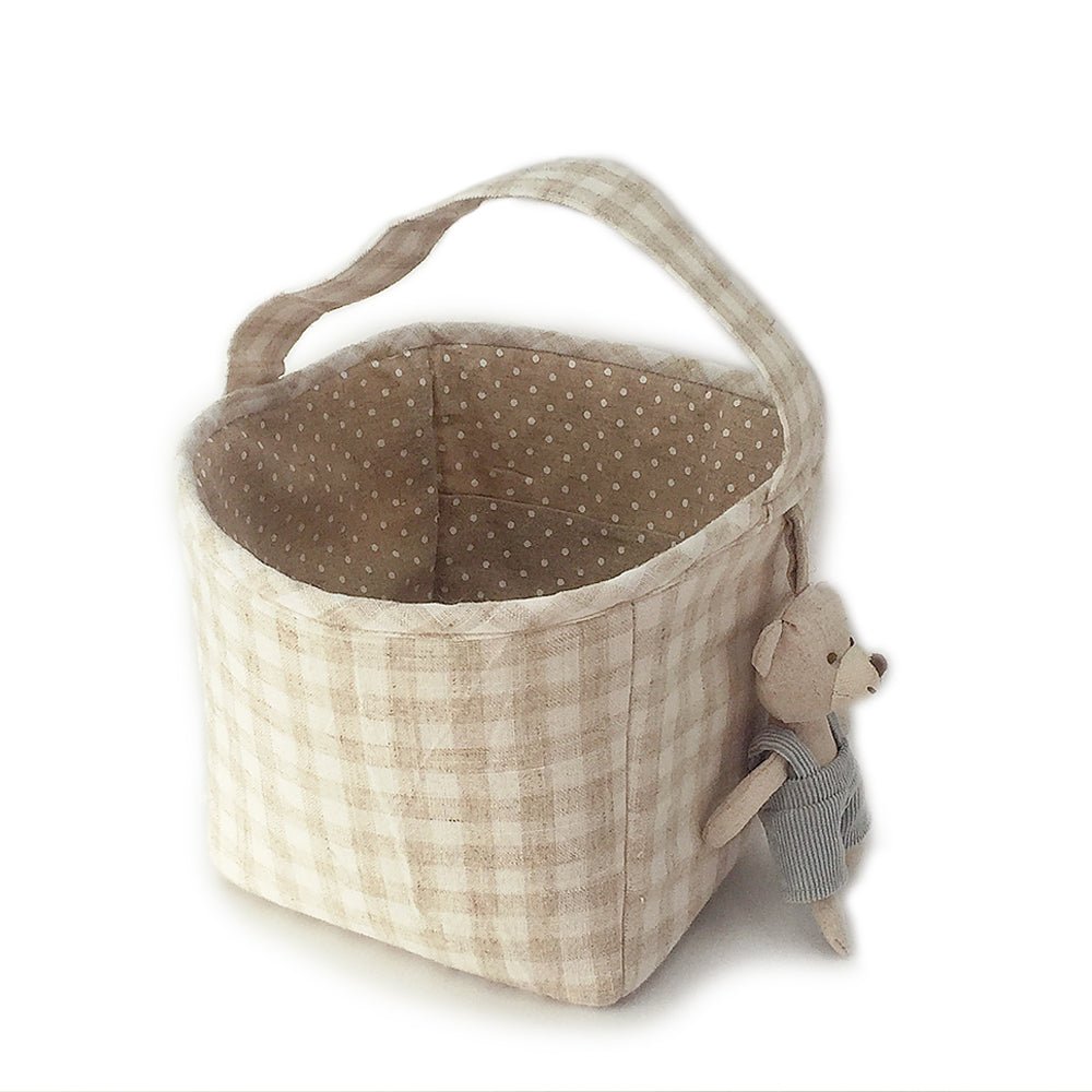 Tan Fabric Basket - Storage Caddy