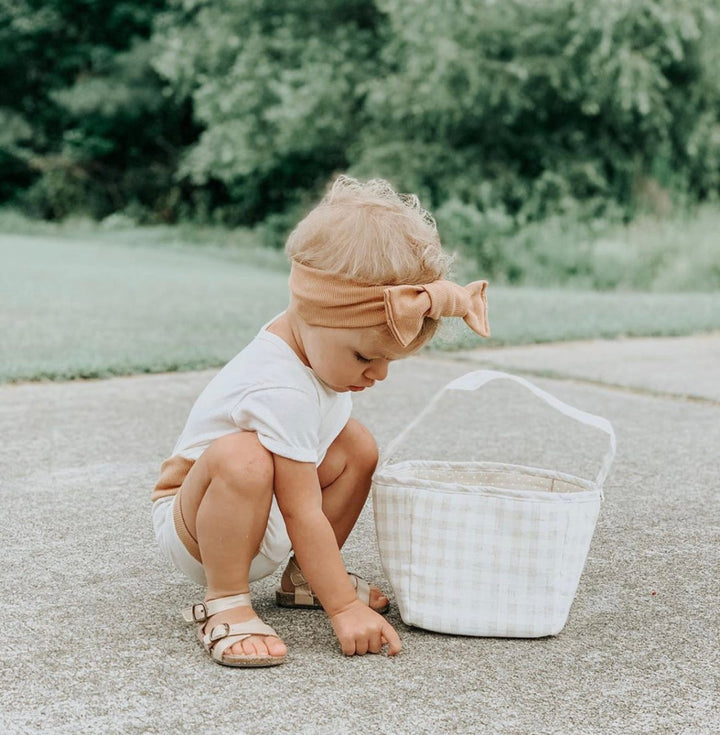 Tan Fabric Basket - Storage Caddy