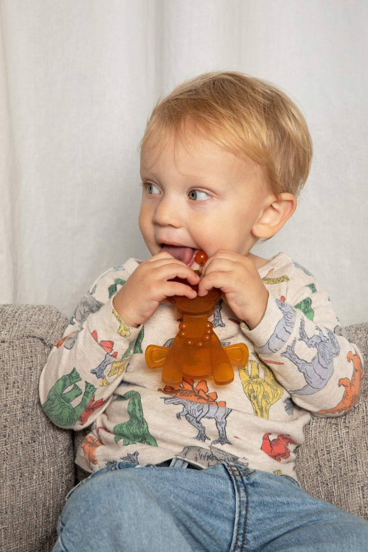 The Little Bamber - Natural Rubber &amp; Baltic Amber Teething Toy