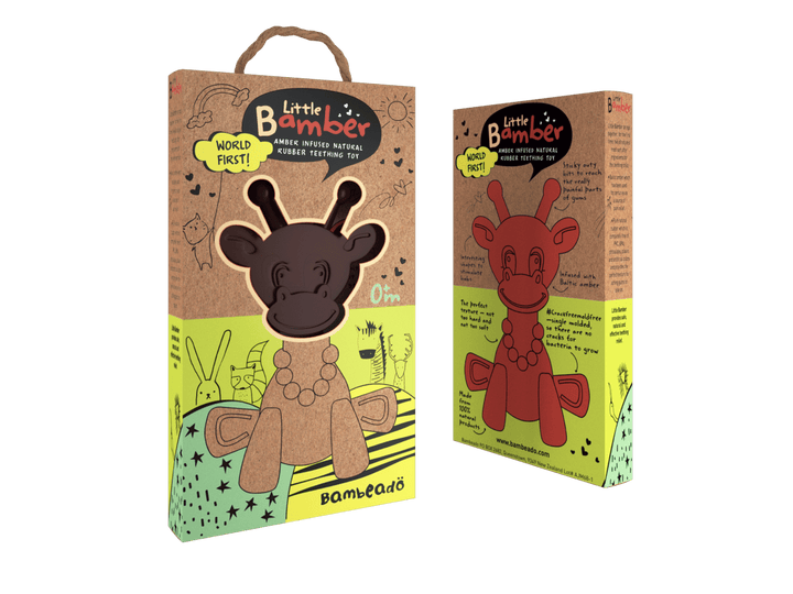 The Little Bamber - Natural Rubber &amp; Baltic Amber Teething Toy