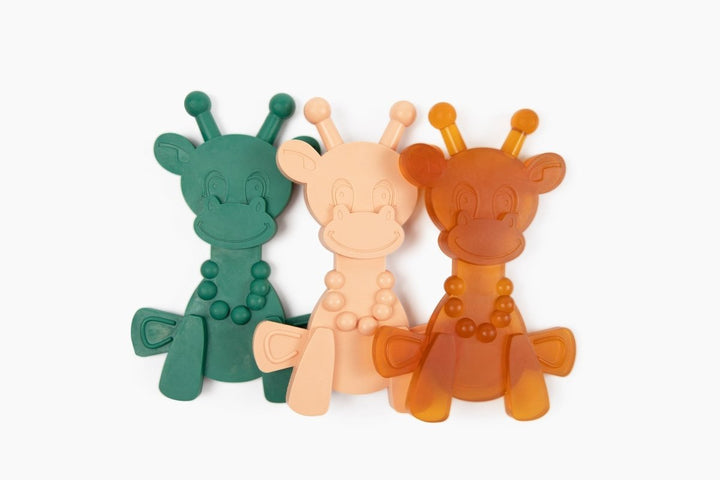 The Little Bamber - Pink - Natural Rubber &amp; Baltic Amber Teething Toy
