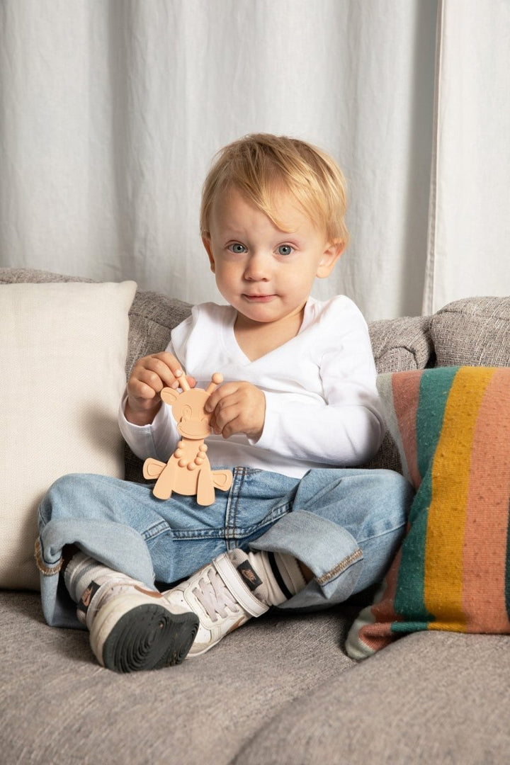 The Little Bamber - Pink - Natural Rubber &amp; Baltic Amber Teething Toy
