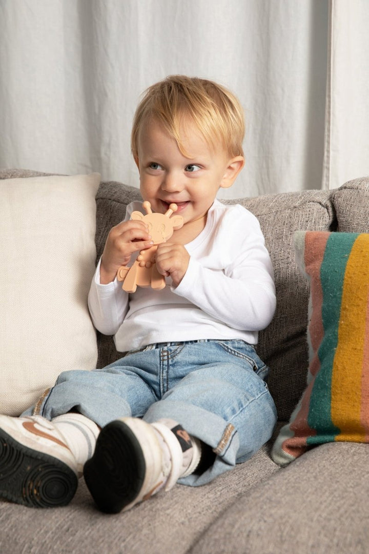 The Little Bamber - Pink - Natural Rubber &amp; Baltic Amber Teething Toy