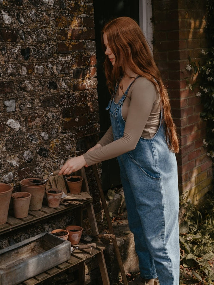 The Oversized Denim Dungaree -  Women&