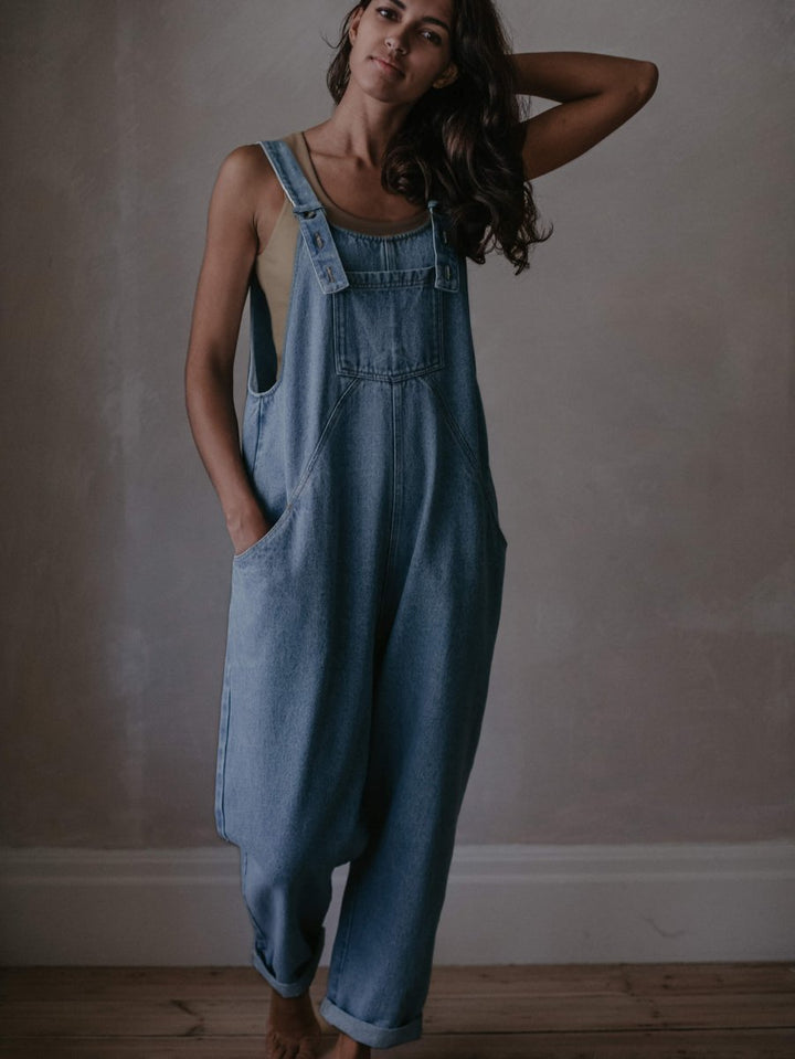 The Oversized Denim Dungaree -  Women&