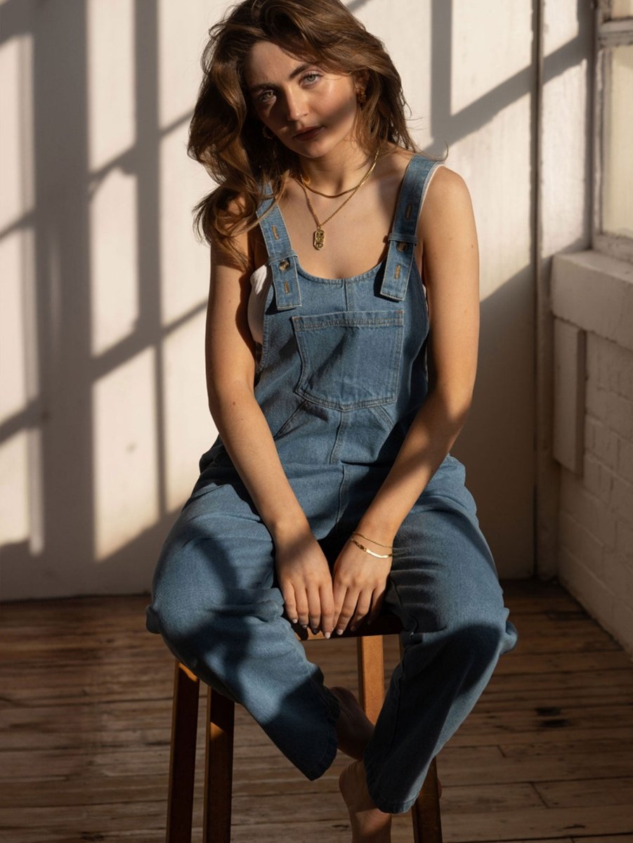 The Oversized Denim Dungaree -  Women&