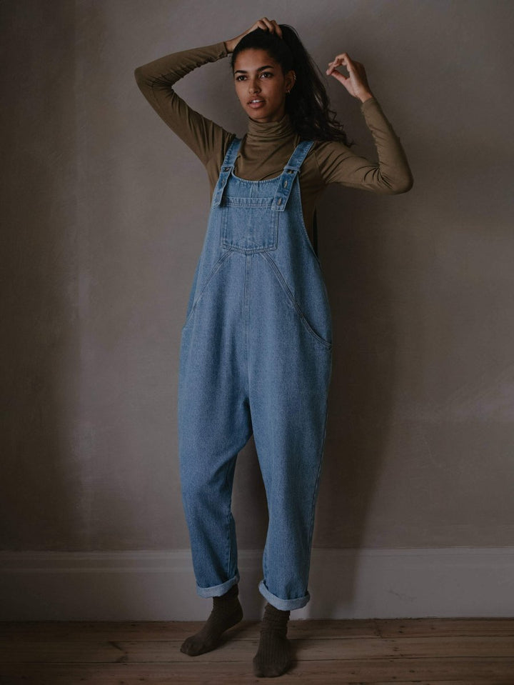 The Oversized Denim Dungaree -  Women&