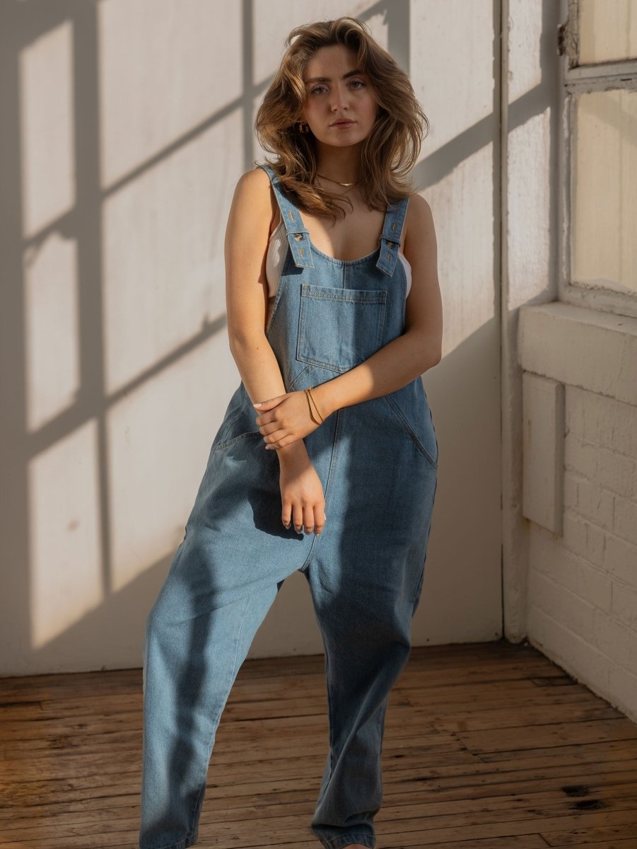The Oversized Denim Dungaree -  Women&