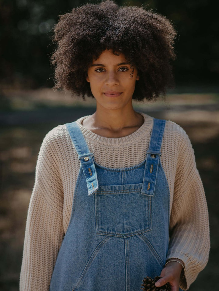 The Oversized Denim Dungaree -  Women&