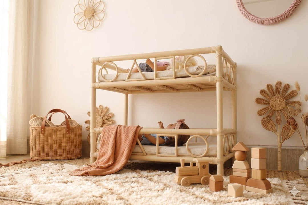 The Solstice Heirloom Rattan Doll Bunk Bed