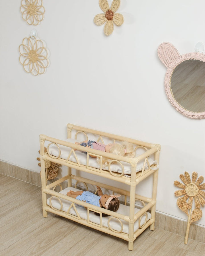 The Solstice Heirloom Rattan Doll Bunk Bed