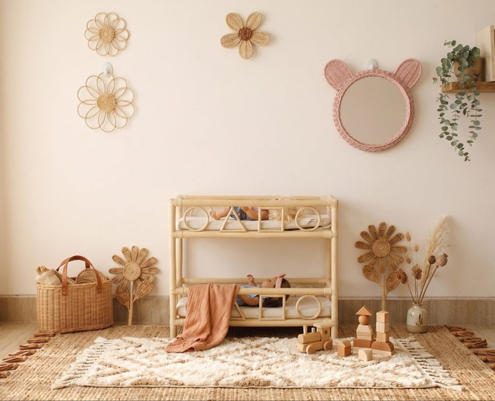 The Solstice Heirloom Rattan Doll Bunk Bed