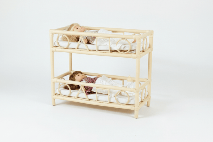 The Solstice Heirloom Rattan Doll Bunk Bed