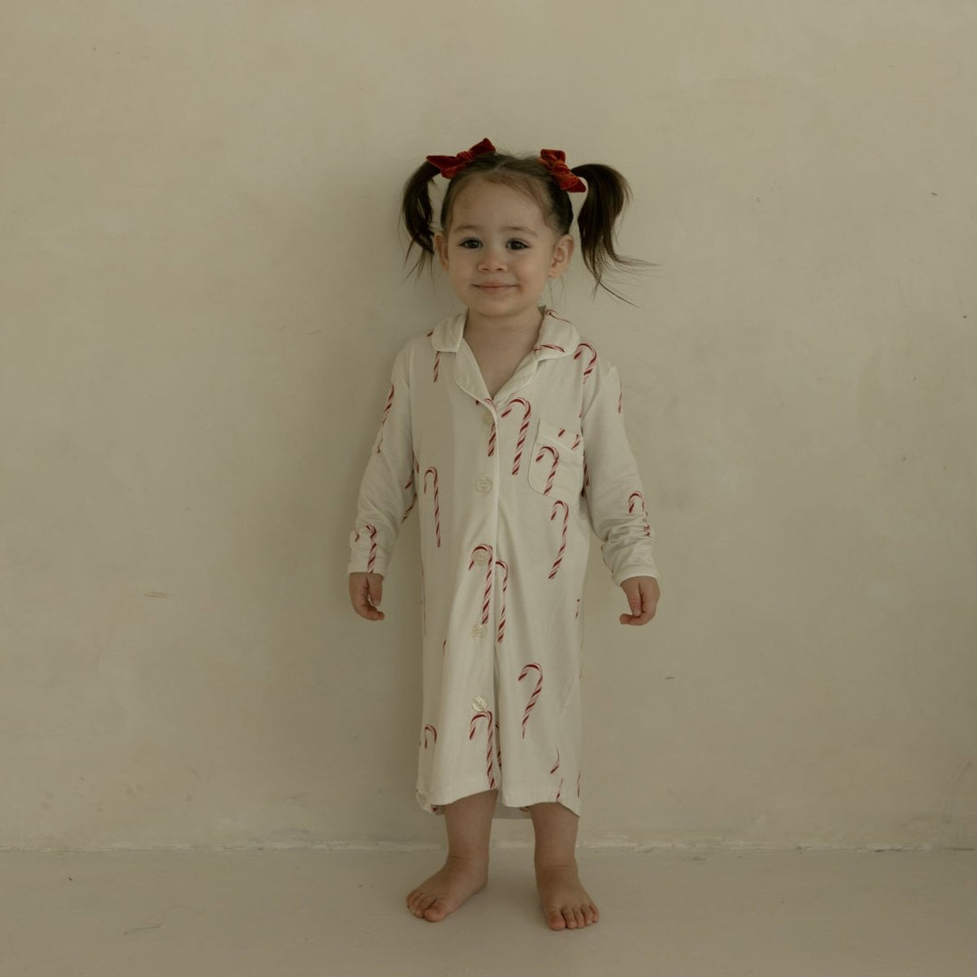 Toddler Bamboo Sleeping Dress - Candy Cane