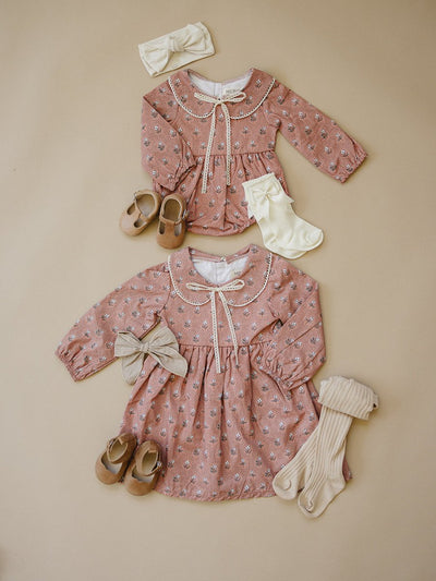 Vintage Pink Floral Bubble Romper
