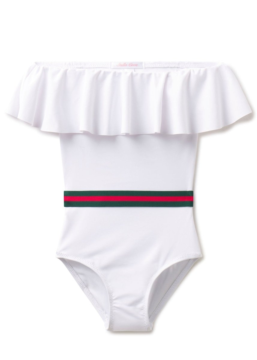 White Swimsuit with Belt