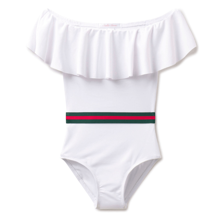 White Swimsuit with Belt