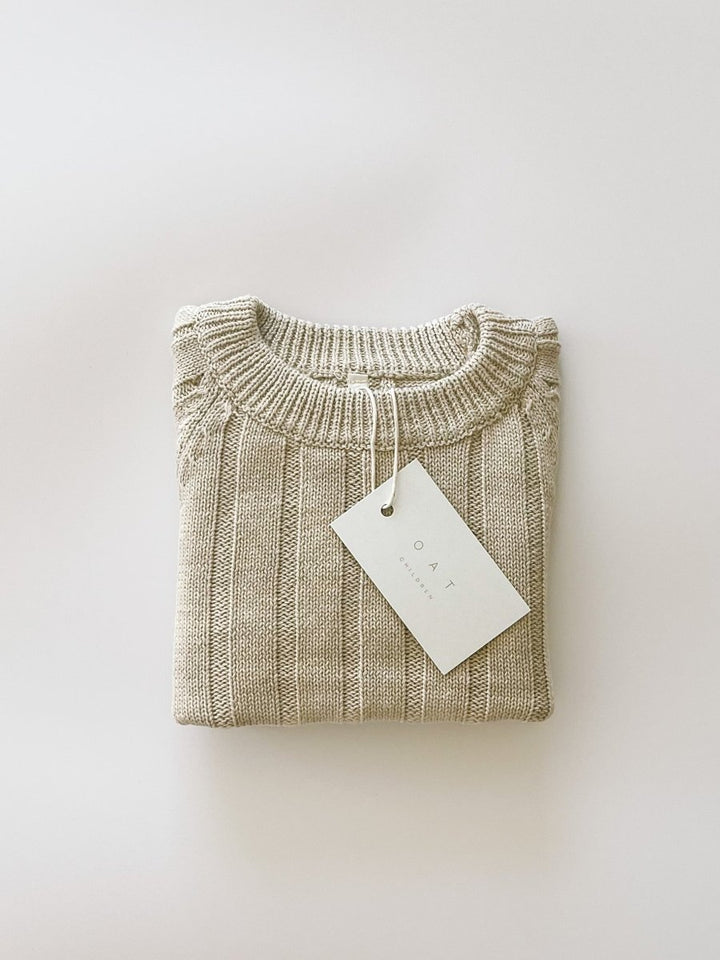 Wide Ribbed Knit Onesie - Biscotti