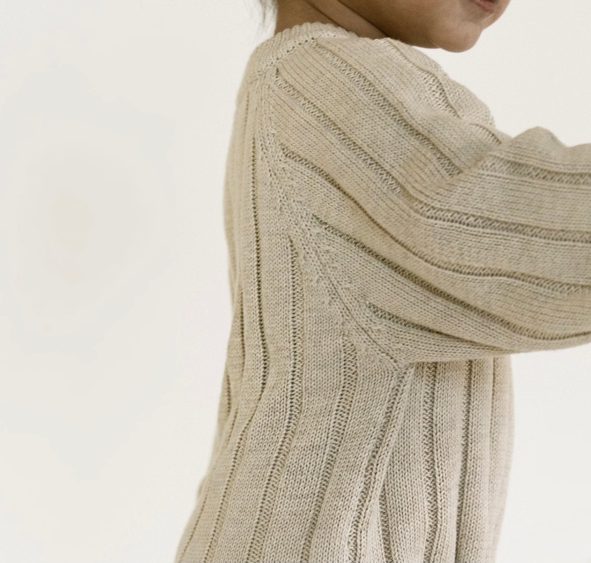 Wide Ribbed Knit Onesie - Biscotti