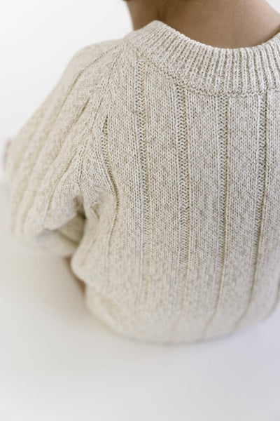 Wide Ribbed Knit Onesie ‘Oatmeal’