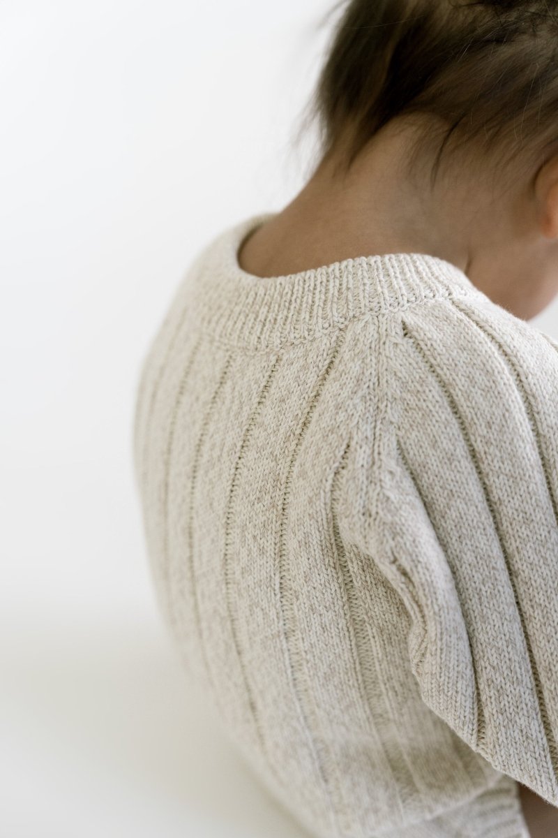 Wide Ribbed Knit Onesie ‘Oatmeal’