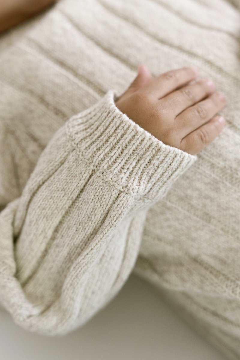 Wide Ribbed Knit Onesie ‘Oatmeal’