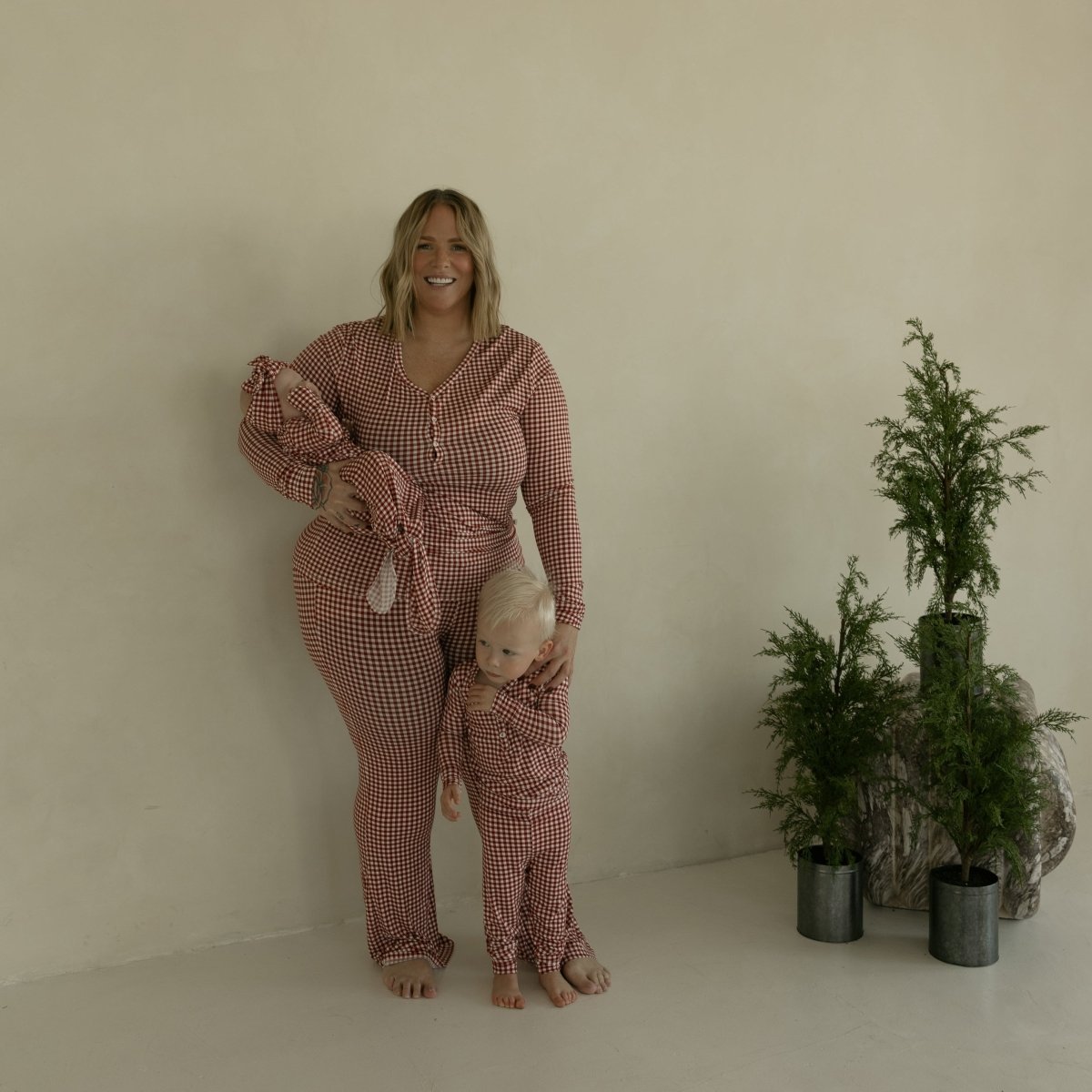 Women's Bamboo Pajamas - Red Gingham