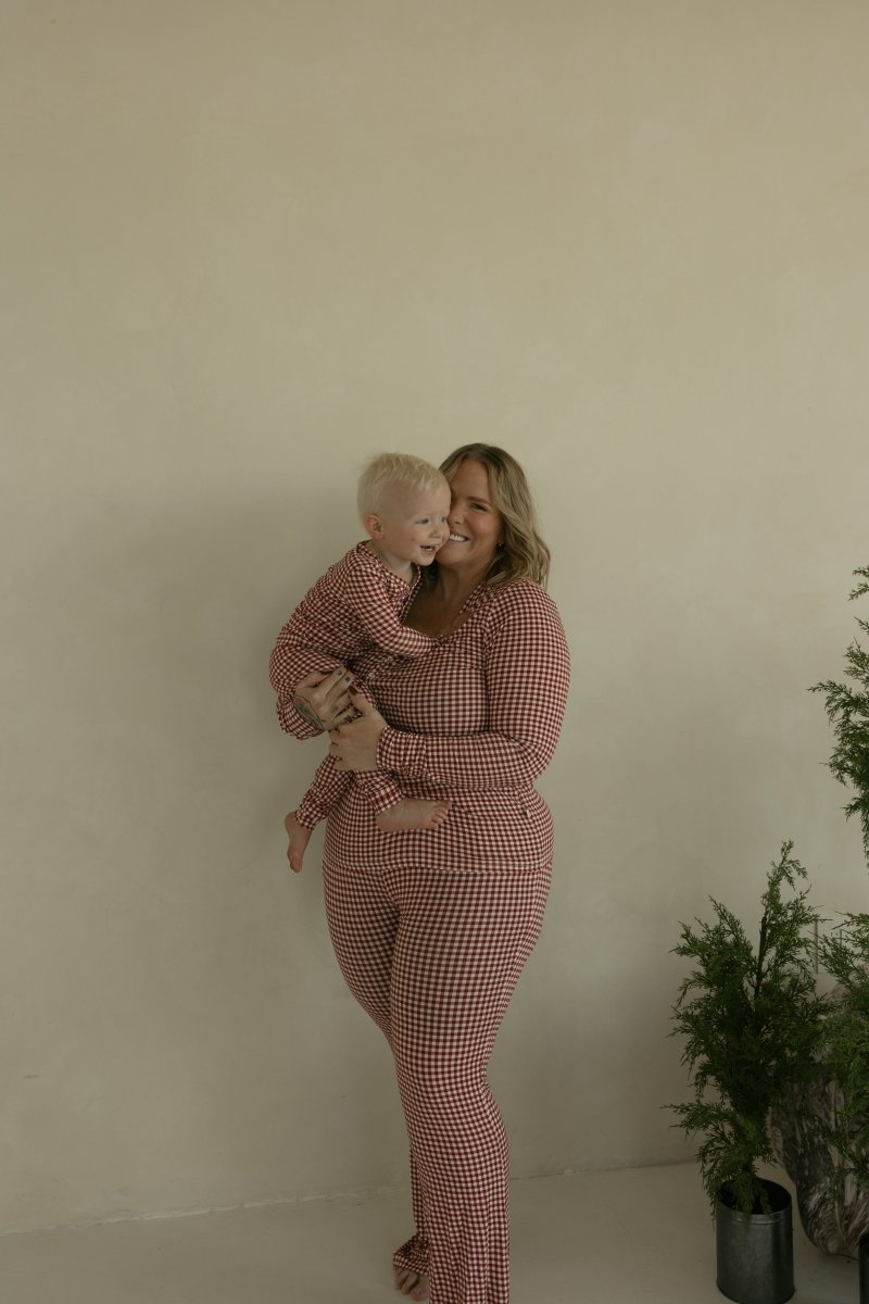 Women's Bamboo Pajamas - Red Gingham