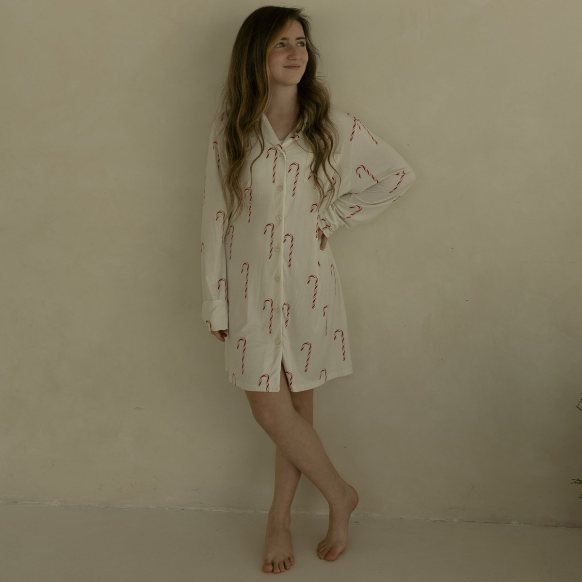 Women's Bamboo Sleeping Dress - Candy Cane