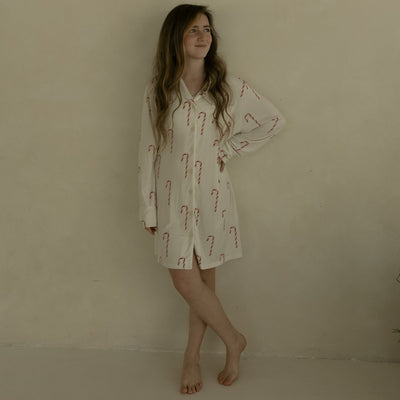Women's Bamboo Sleeping Dress - Candy Cane