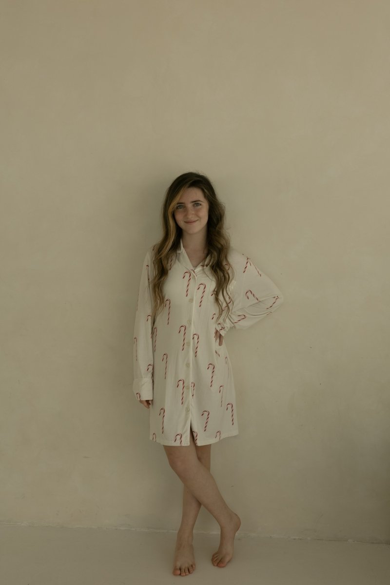 Women's Bamboo Sleeping Dress - Candy Cane