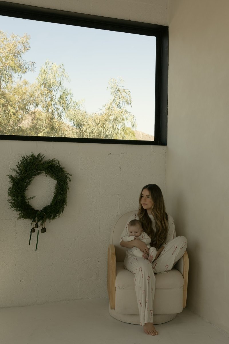 Women's Boxy Tee Lounge Set - Candy Cane